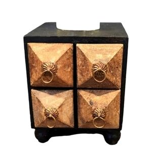 Wooden 4 drawer accent / trinket box - 6"x6"x6"